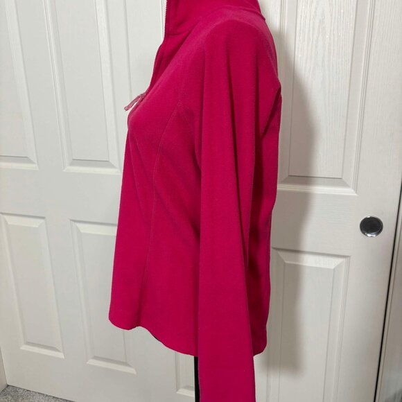 Juniors Hot Pink Long-Sleeve Fleece Pull-Over Jacket with Neck Zip - Picture 5 of 8